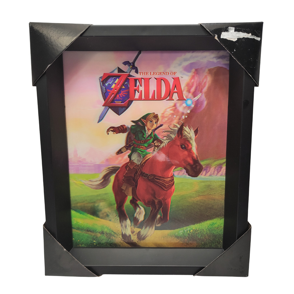 Nintendo Zelda Ocarina Of Time 8x10 Framed 3D Shadow Box Wall Art Link & Epona